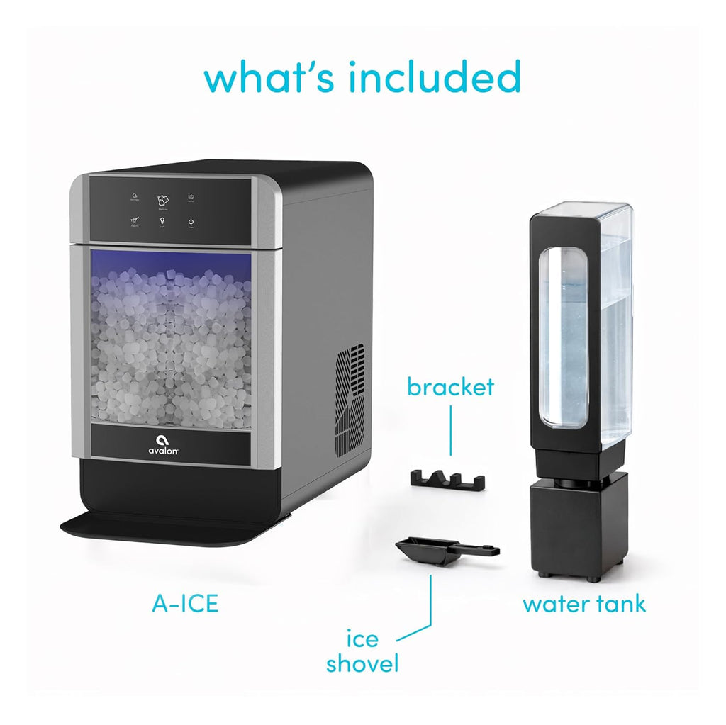 Nugget Ice Maker Chewable Ice 38 lbs Per Day, One Click Operation, Large Ice Storage, 1 Gallon Water Tank