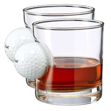 Golf Ball Rocks Glass - 11oz | Made in the USA [Set of 2]