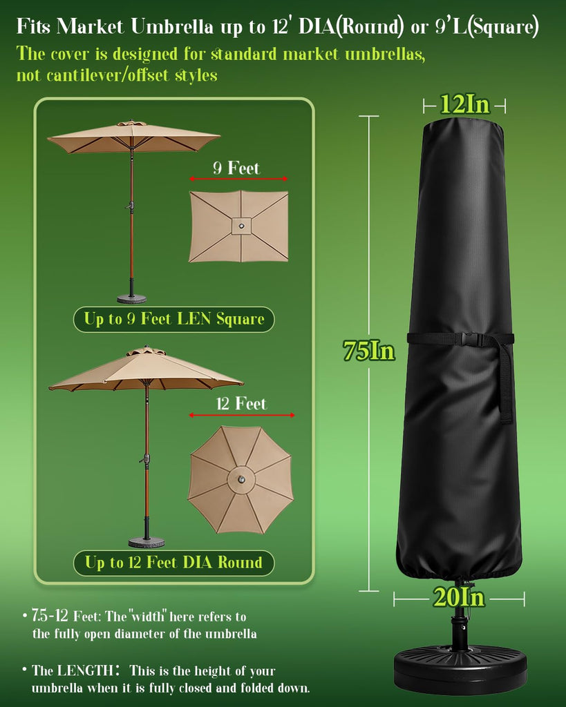 2 Pcs Patio for Outdoor Umbrellas 9ft-12ft