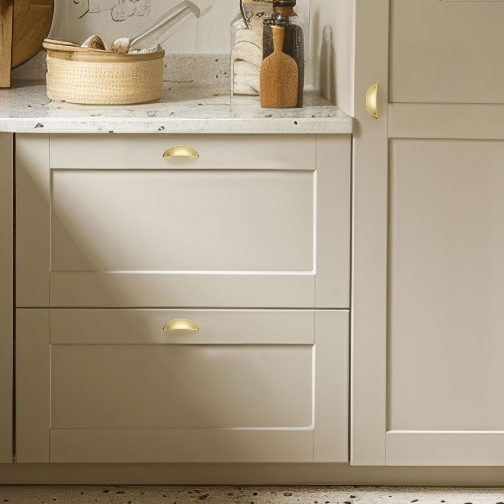 Brushed Gold Drawer Pulls Cabinet Cup Pulls 3 Inch 10 Pack