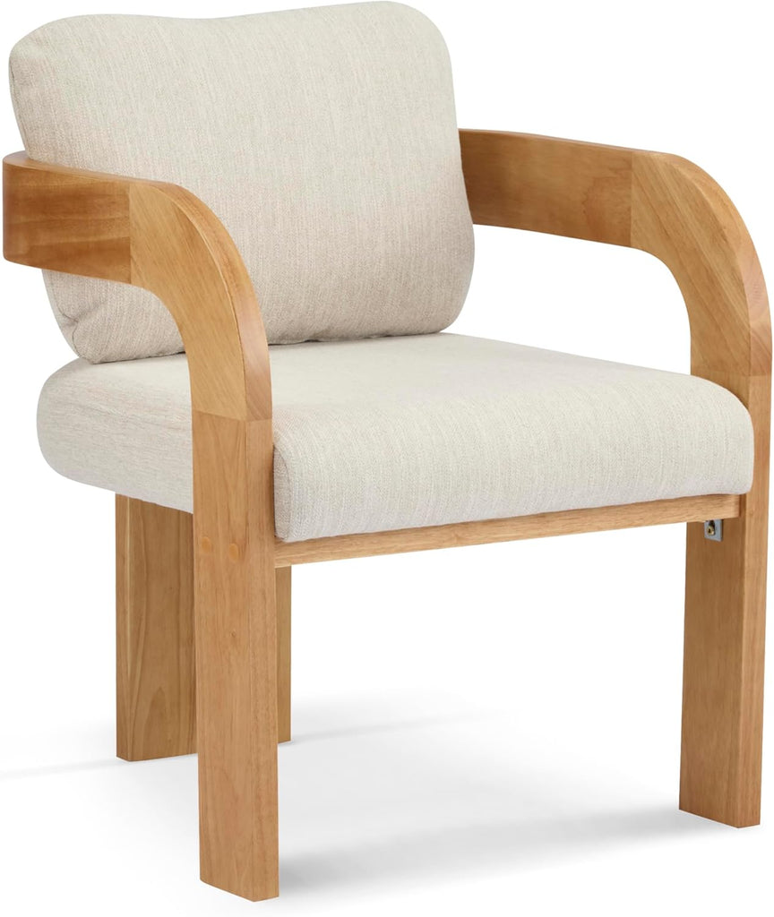 Yorick Modern Dining Chair Set of 2 with Cushion, Solid Wood Dining Room Armchair Set