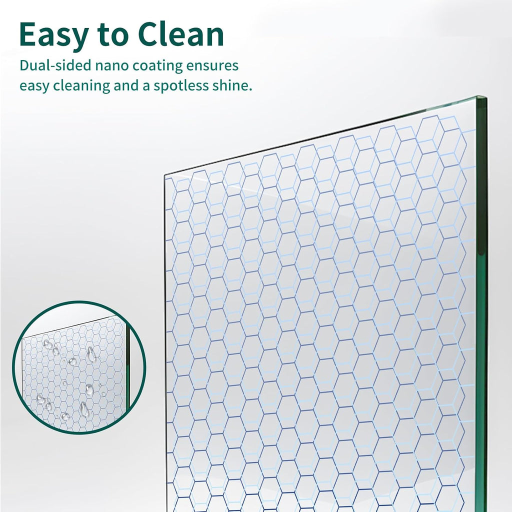 Shower Door with 5/16"(8mm) SGCC Tempered Glass, 56-60" W x 74" H Frameless Sliding Shower Door