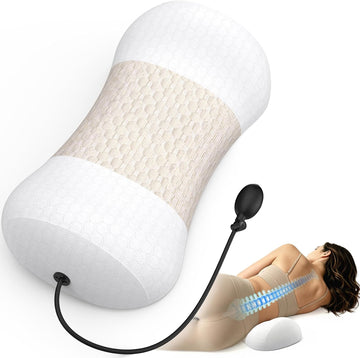Inflatable Memory Foam Lumbar Support Pillow | Adjustable inflatable lumbar pillow with memory foam relieves lower