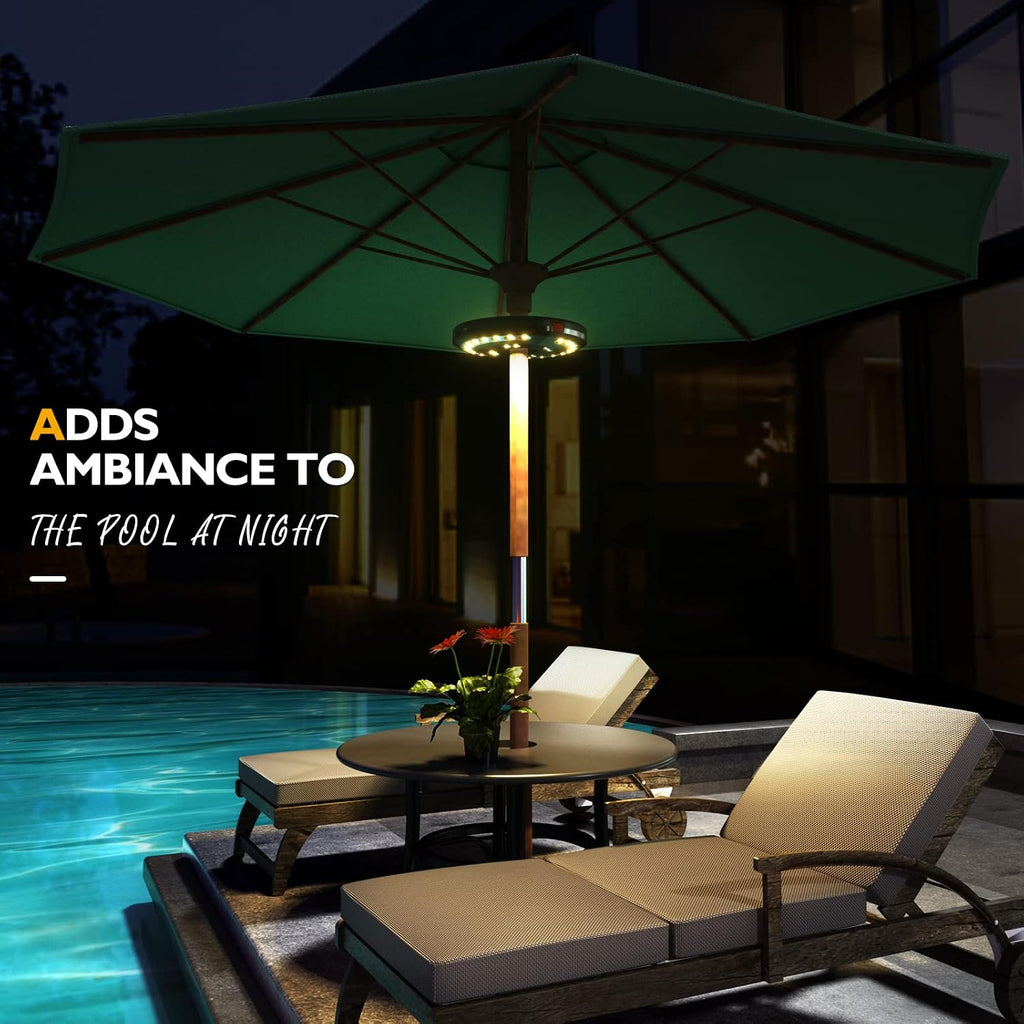 Patio Umbrella Lights-Rechargeable Outdoor Lights Decor | Patio Table Pole Light 28 LED 3 Lighting Modes