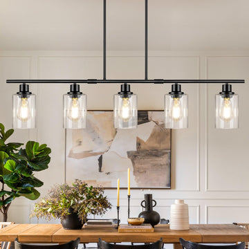 40in 5-Light Kitchen Island Lighting, Dining Room Light Fixture Over Table