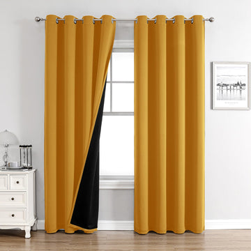 100% Blackout Curtains 102 Inches Long 2 Panels Set