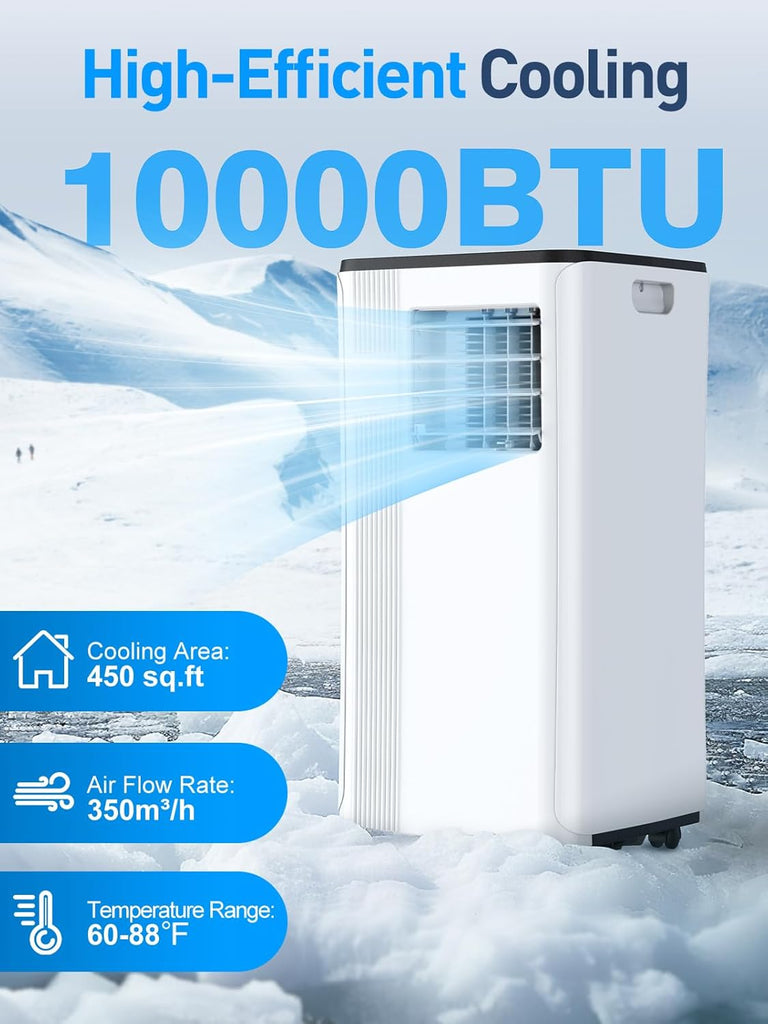 Portable Air Conditioners - 2026 Upgraded 10000 BTU Portable AC for Room up to 450 Sq. Ft