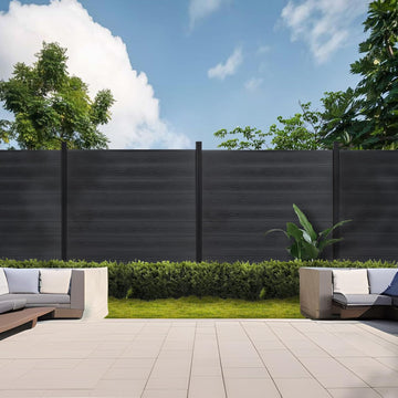 Privacy Fence for Outside, 6ftx7.6ft Outdoor Privacy Panels with 1 In-ground Post, Wind Resistant Wood Plastic