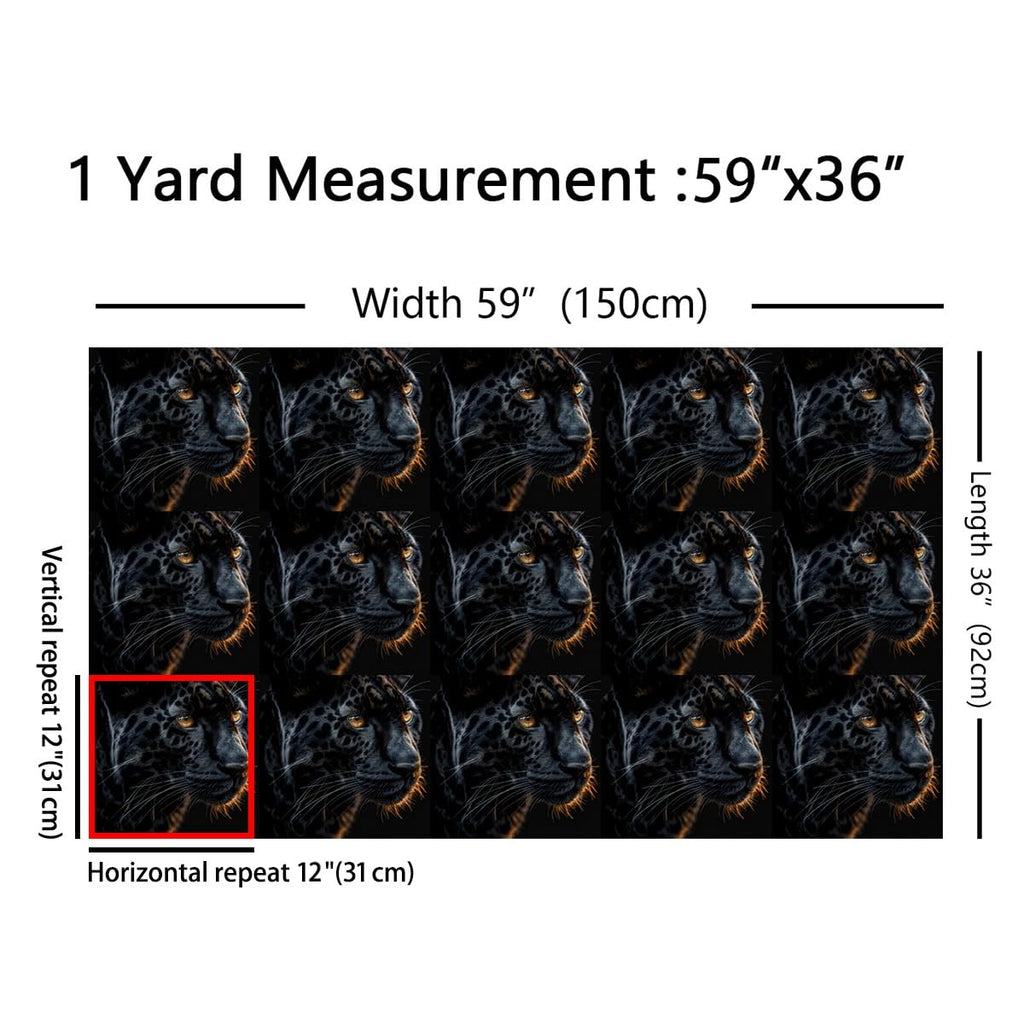 Cheetah Fabric By The Yard, Leopard Upholstery Fabric, 3D African Wild Animal Sunshine Decorative Fabric, Giant Cats