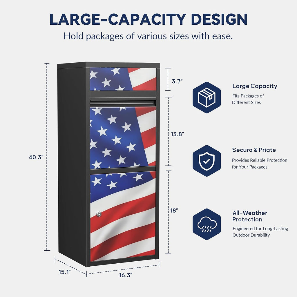 Patriot Heavy-Duty Parcel Fortress - Max Security Anti-Theft Delivery Box with Lock