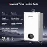 Climatech 5 Tankless Water Heater Gas 5.28 GPM Up to 6.4 GPM, 150, 000 BTU