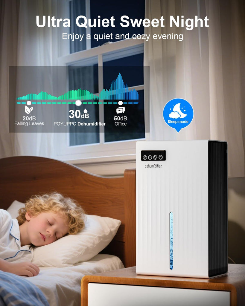 Dehumidifier for Home, 95 OZ Water Tank, (1000 sq.ft) Dehumidifiers for Bathroom Bedroom Basement RV with Drain Hose