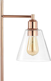22.25" Copper Modern Glam Metal and Marble Table Lamp