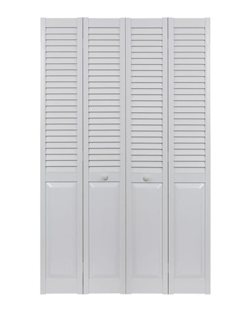 SEALL72 Seabrooke PVC Louvered Interior Bifold Door, 80 in. x 72 in., White