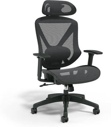 Ergonomic Task Chair, Mesh, Ergonomic, Lumbar Support, Adjustable Height, Black