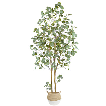 Artificial Eucalyptus Tree 6ft Tall Fake Plant with Basket