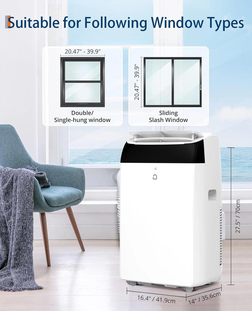 14,000 BTU Portable Air Conditioner, 3-in-1 Portable AC Unit with Cool, Dehumidifier & Fan Modes