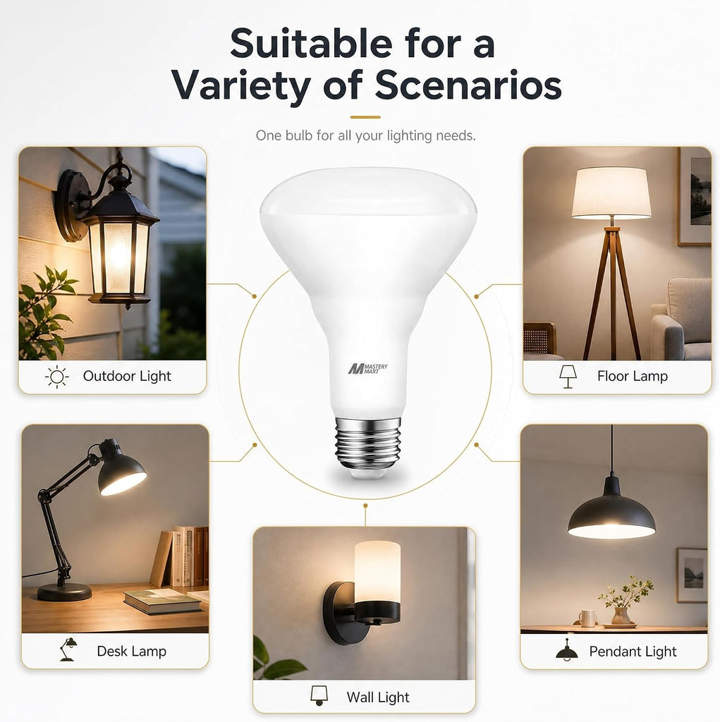 12 Pack BR30 LED Light Bulb, E26 Led Bulb 65 watt, 5000K Daylight 10W Dimmable 700 Lumen，Recessed Wide Flood Light