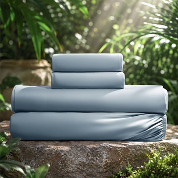 Silver Infused Tencel King Bed Sheets Set, Self-Cleaning