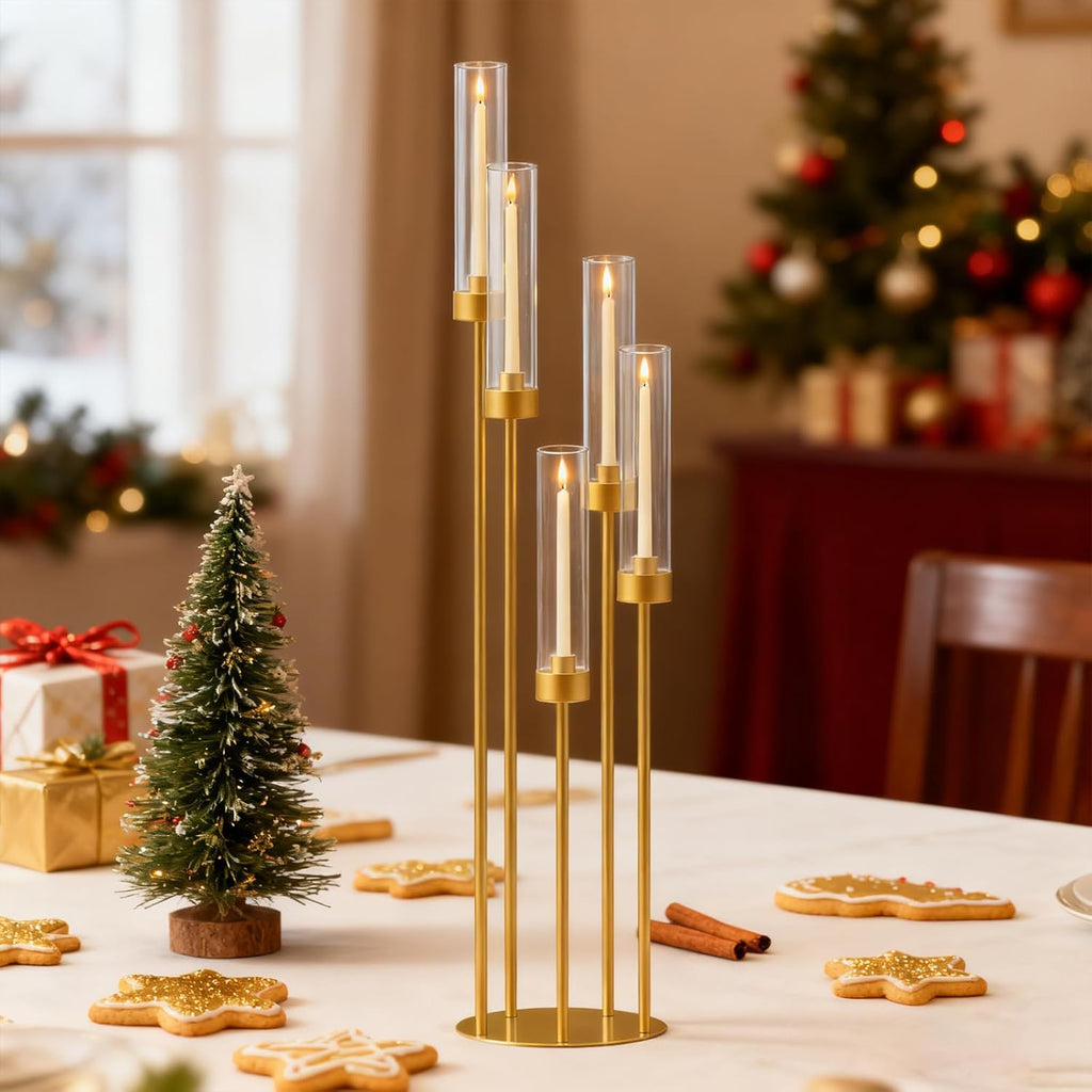 42.5in Gold Candle Holders for Table Centerpiece Candelabra Candlestick Holders Decor Wedding Centerpiece Table