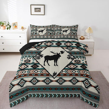 Rustic Moose Comforter Set Cabin Lodge Southwest