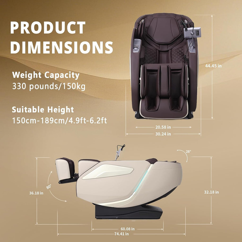 4D Massage Chair Full Body Zero Gravity Recliner,55" SL-Track Massage Chair | 15 Auto Modes,11 Technique,40 Airbags
