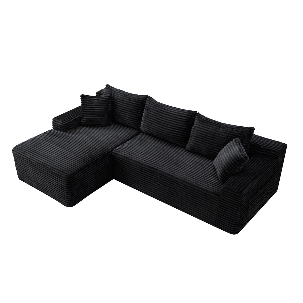 95" L-Shaped Cloud Sectional Couch, Left Facing Modular Compressed Boneless Sectional Sofa with Chaise Lounge, Plush