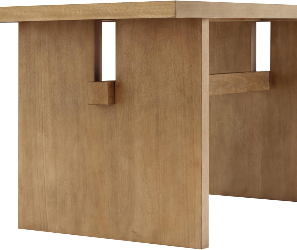 Briggs Modern Dining Table for 6, Small Rectangle Dining Table, Solid Wood in Light Brown Finish