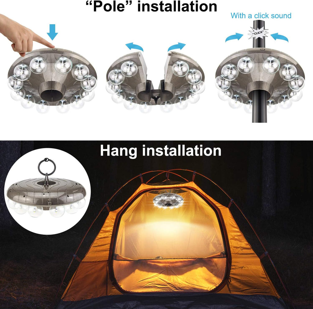 Battery Operated Hanging Lights Outdoor Patio Umbrella Light RF Remote Control,12 Colors Changing Pole Light for
