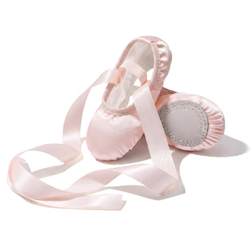 Ballet Shoes for Girls Satin Ballerina Shoes Ribbons(BP, 7MT)