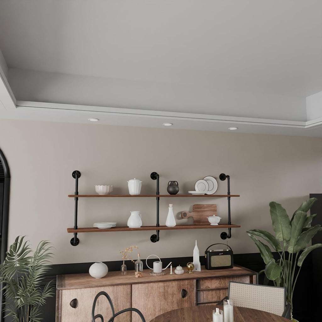 Floating Shelves for Wall Laundry Room Shelves Bookshelf Industrial Pipe Shelving Shelf Real Wood Planks 60 inch
