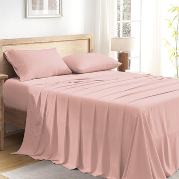 Blush King Sheets Set 100% Viscose Derived from Bamboo