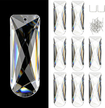 Clear Crystal Prisms with 2 Holes, 2"x1.2" K9 Crystal Chandelier Replacement Parts
