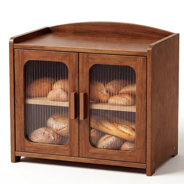 Bread Box - Solid Wood, Kitchen Countertop Storage Cabinet