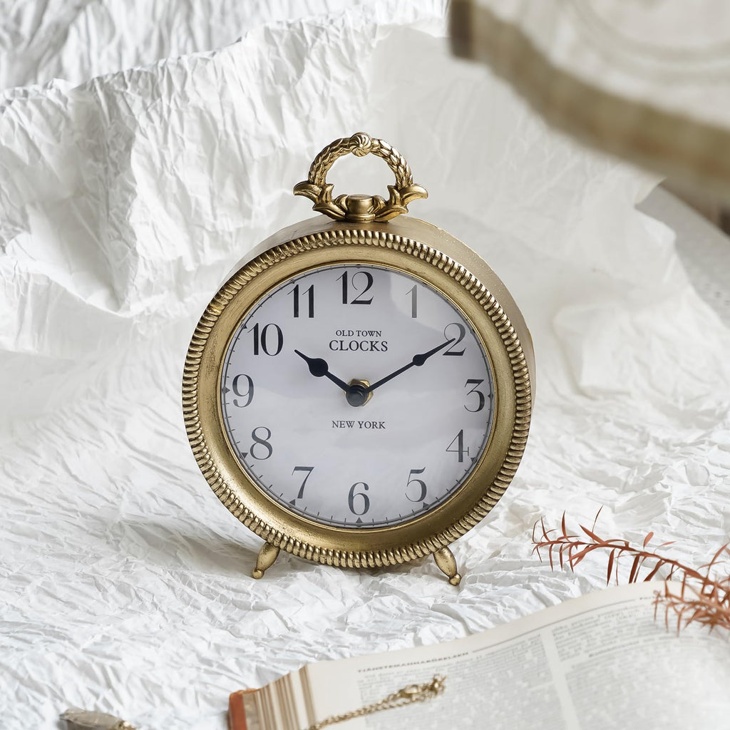 Vintage Table Clock Non-Ticking Battery-Operated