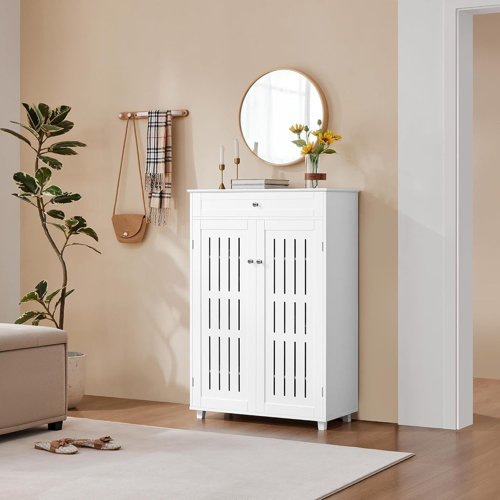 Shoe Storage Cabinet, 5 Tier Adjustable Shoes Organizer with Drawer, Freestanding Shoe Rack , Foyer, Hallway