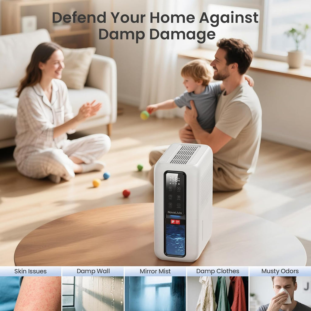 Dehumidifier for Home, Dehumidifiers for Bathroom, Bedroom, Living room, Closet with 68 OZ Water Tank
