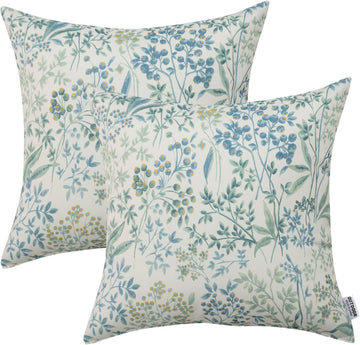 Outdoor/Indoor Throw Pillows, Pack of 2 Waterproof Decorative Throw Pillows with Inserts, 18”x18” Square Pillows