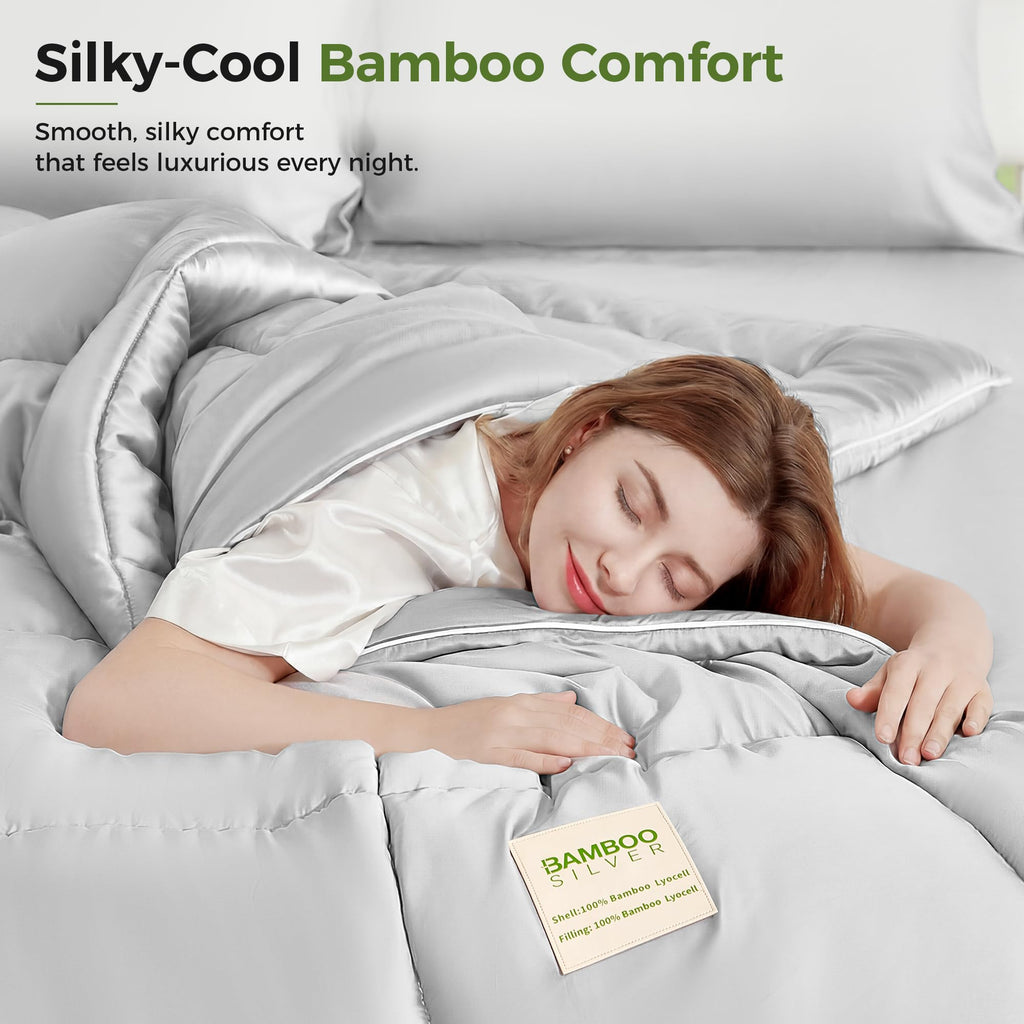 Cooling Comforter Duvet Insert, Hypoallergenic 100% Viscose Derived from Bamboo Shell & Fill - All Season