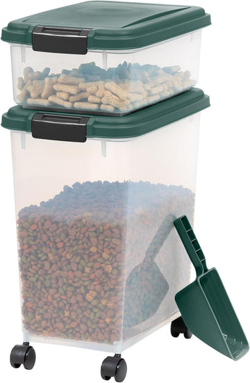 USA Airtight Pet Food Container, Up to 30 lbs & 11 lbs, Green