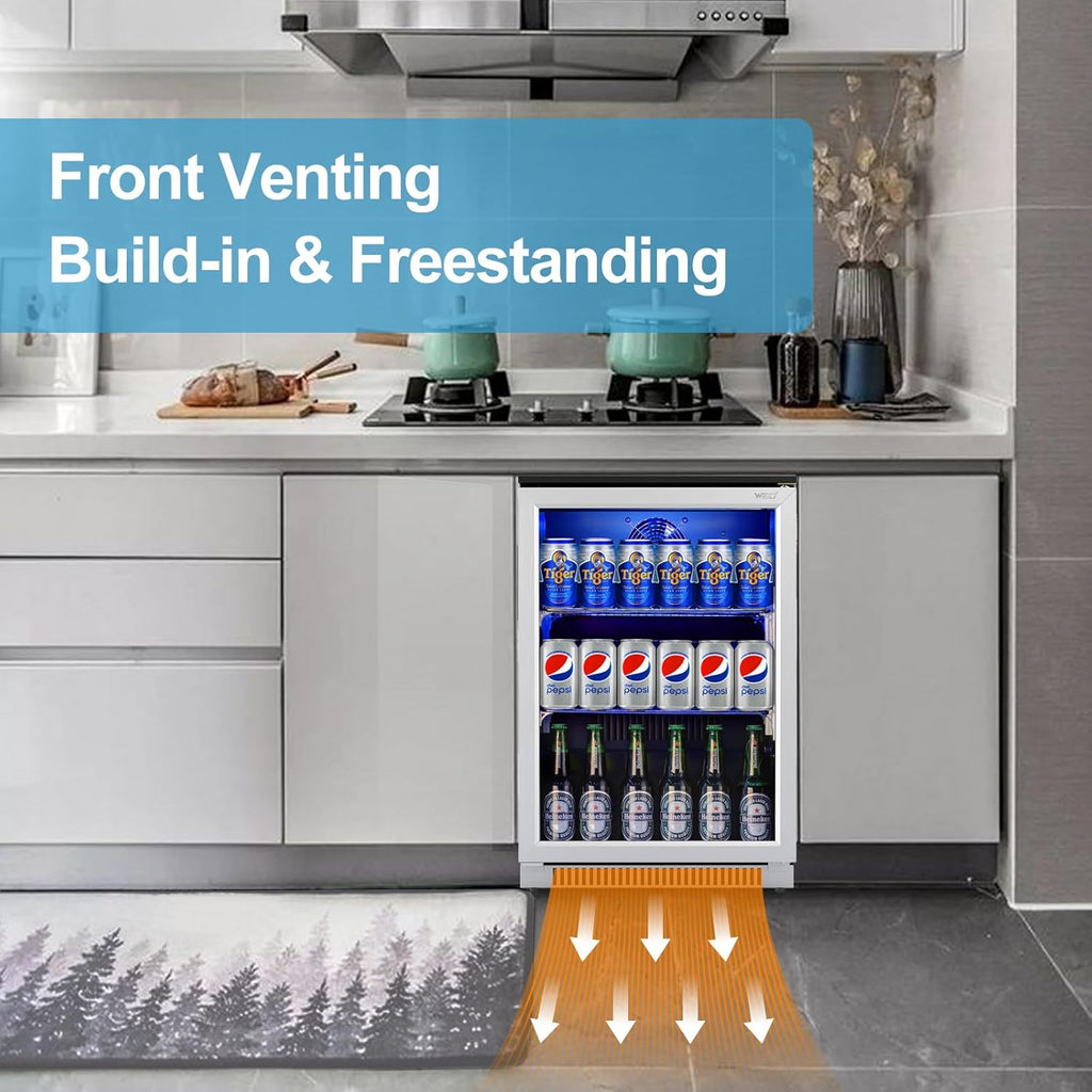 20 Inch Built in Beverage Fridge with Glass Door