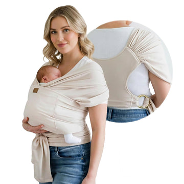 Baby Wrap Ring Sling Carrier, Newborn to Toddler, Adjustable Ergonomic Design for Mom & Dad, Soft Breathable