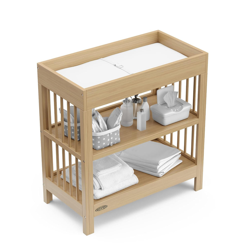 Changing Table with Water-Resistant Changing Pad, Driftwood | GREENGUARD Gold Certified, Includes Bonus