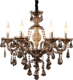 Modern Crystal Chandelier 6 Light Smoke Gray Crystal Chandelier Lighting Ceiling Hanging Crystal Light Fixtures for Living Room Dining Room Bedroom A110-B0D7VX3B74