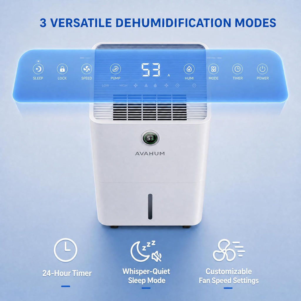 150 Pint Dehumidifier for Basement with Pump,Commercial Dehumidifier with Drain Hose for Home