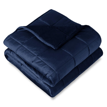 Minky Fleece Weighted Blanket (Dark Blue, 60"x80" 17lbs)