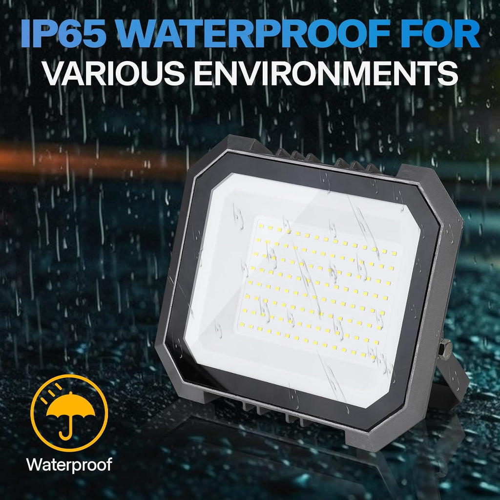 2 Pack LED Flood Lights Outdoor, 200W 20000LM Outside Work Light | Super Bright FloodLight with 5.9FT Plug, IP65