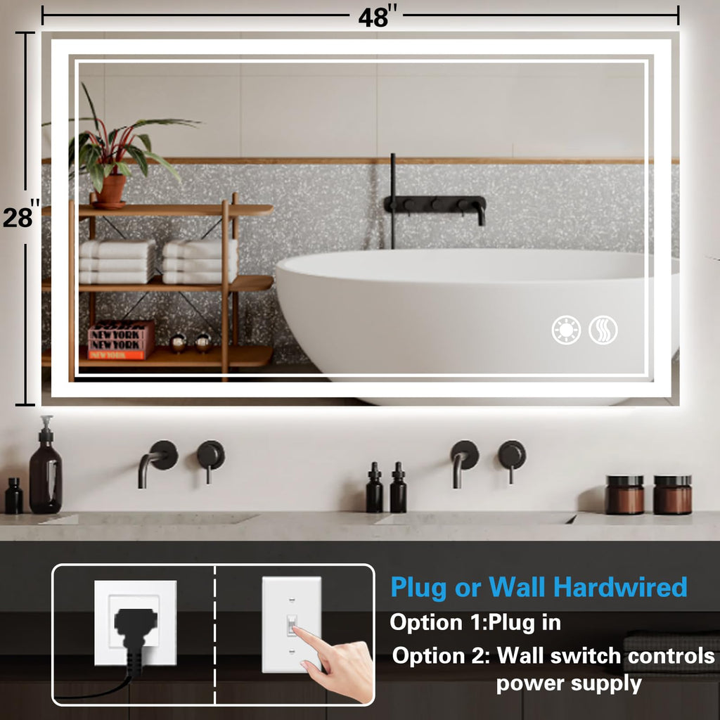 48x28'' LED Mirror Mirror with LED Lights
