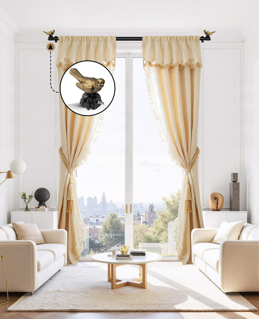 1 or 7/8 Inch Bird-Shaped Decorative Finials for Curtain Rods,Curtain Rod Ends Metal Curtain Rod Finials Ends Easy to