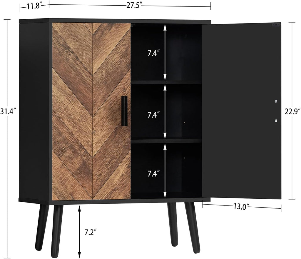 Storage Cabinet with 2 Shelves & Doors, Sideboard Buffet Cabinet with Storage, Entryway Cabinets